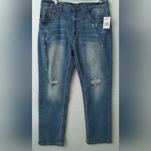 True luck style tl23042630 relaxed straight men jeans Size36x30 Light Stone Blue